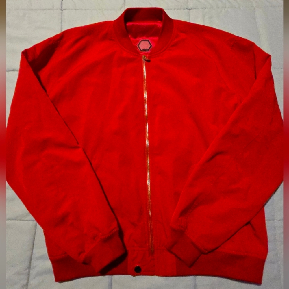 Modiv Red Zip-Up Mens Bomber Jacket